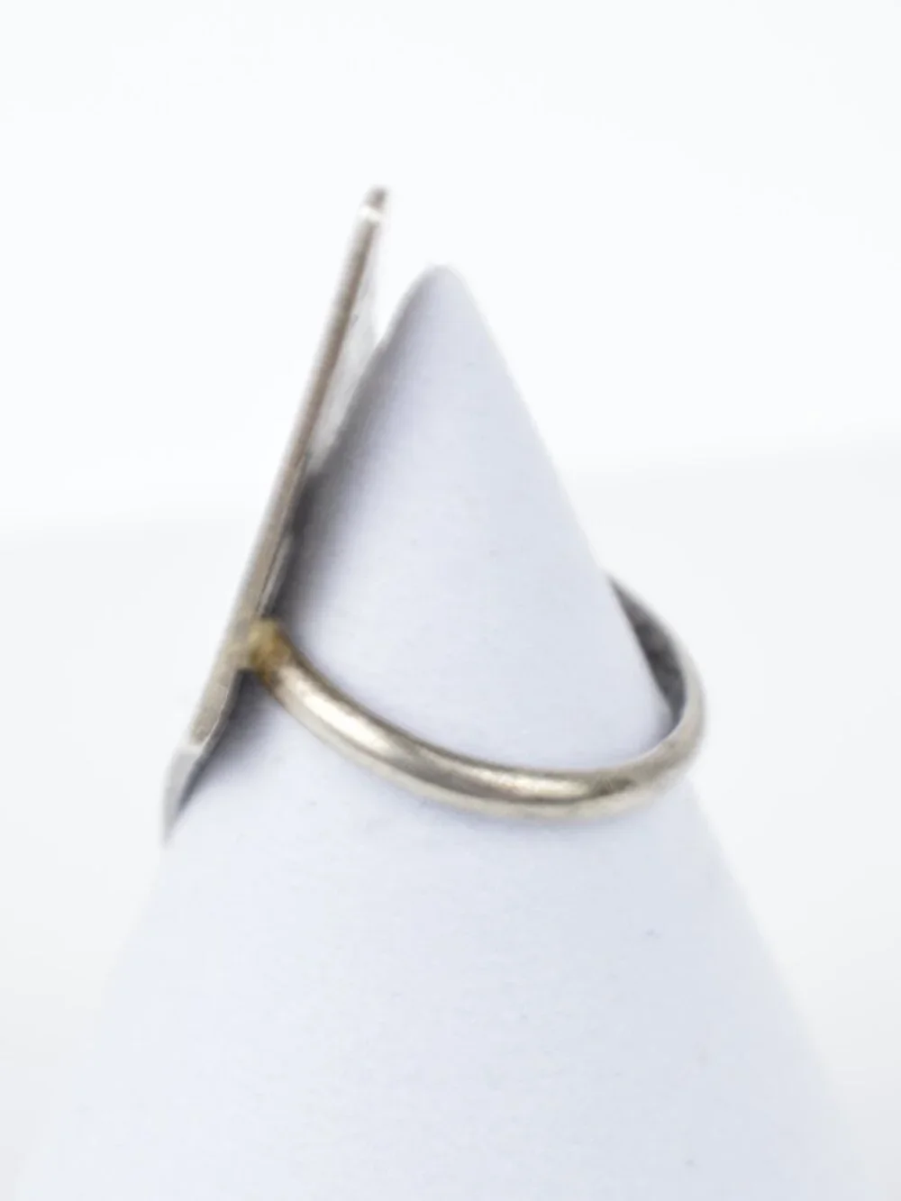 Vintage Navajo Sterling Silver Peyote Bird Waterbird Chip Inlay Ring Size 3.5